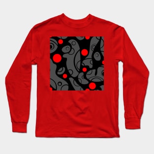 Whale Sonics Grey and Red on Black Long Sleeve T-Shirt